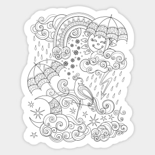 Noncolored Fairytale Weather Forecast Print Sticker